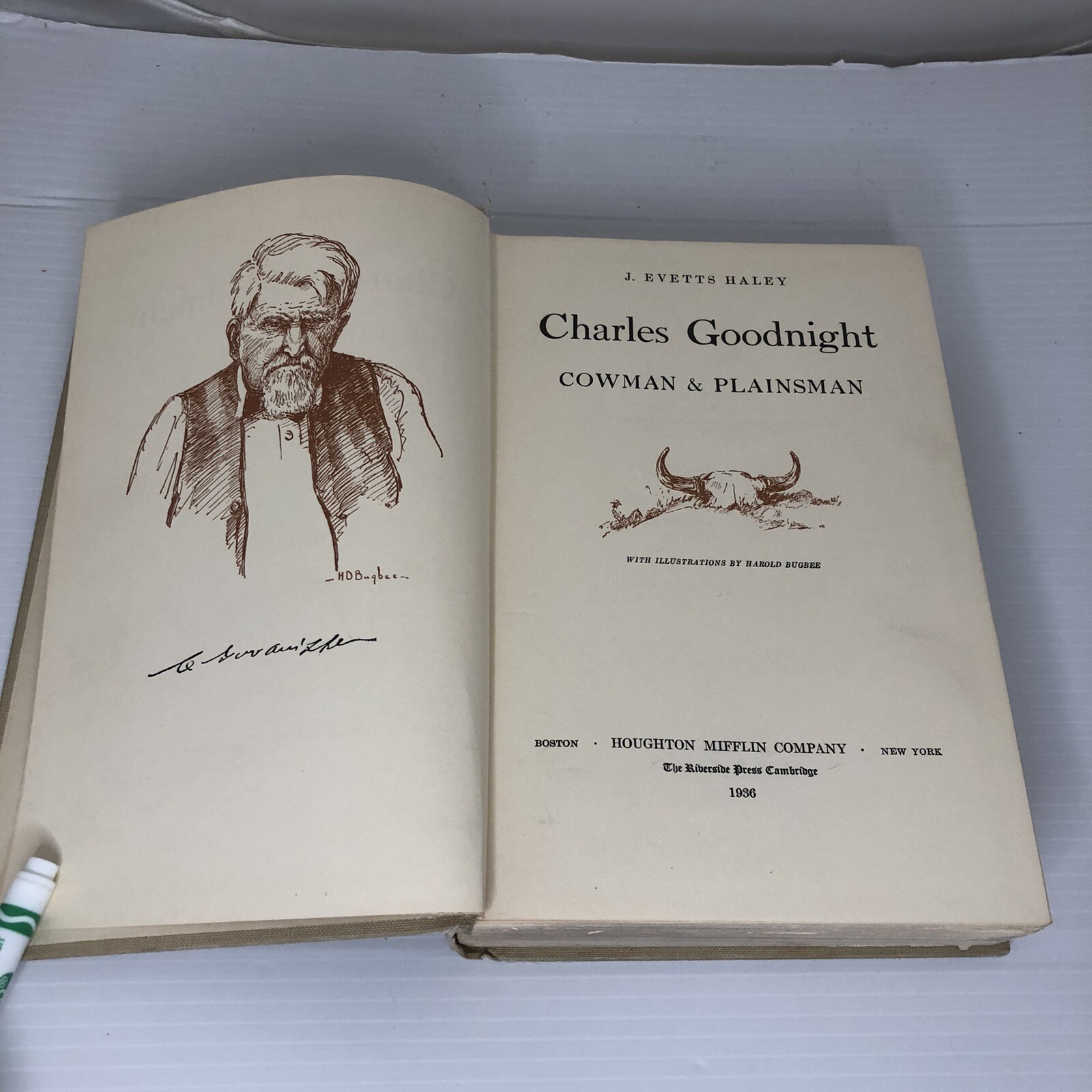 Charles Goodnight by J. Evetts Haley 1936 Hardcover- See photos