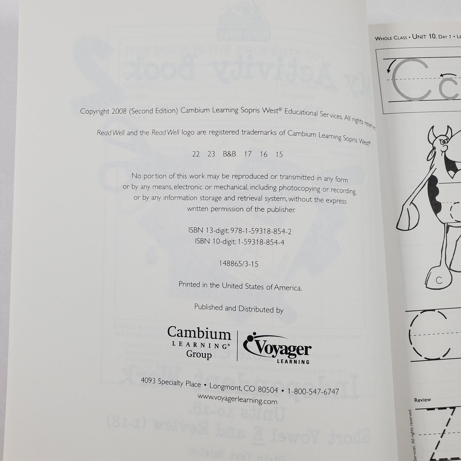 Read Well Level K My Activity Books 1-3 Sopris West Voyager Cambium Homeschool