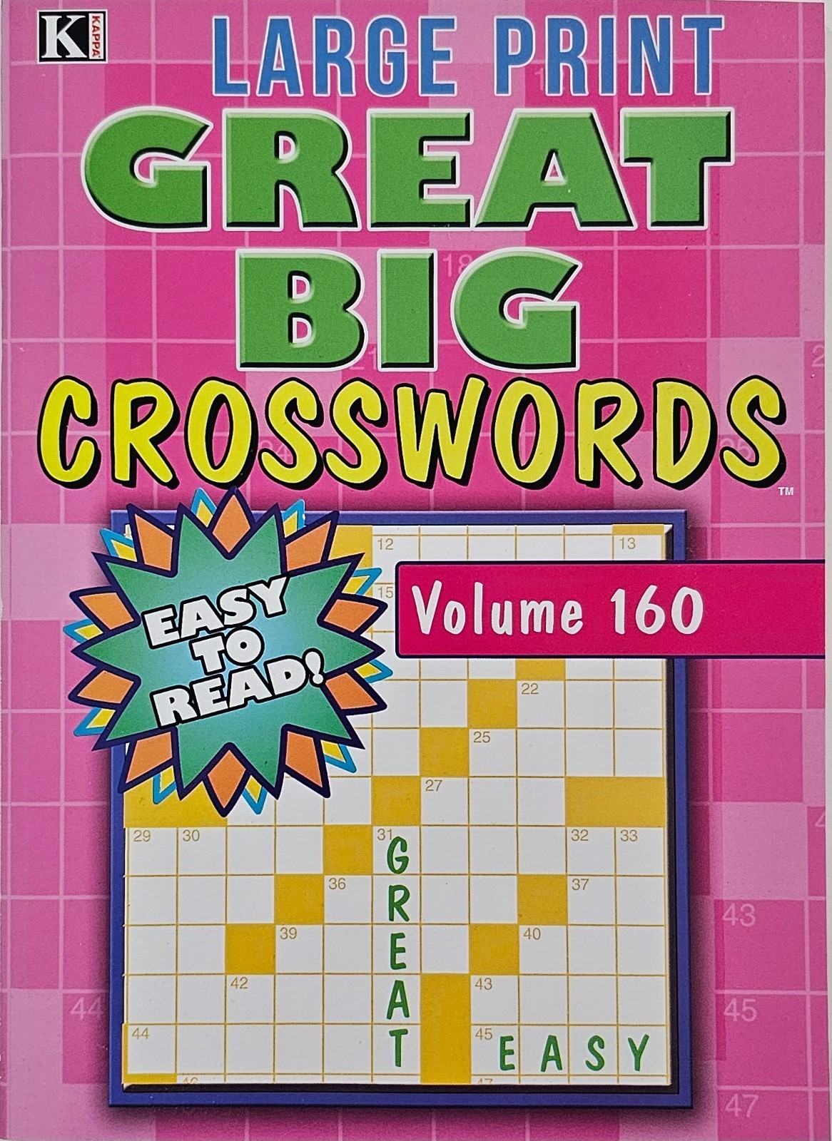 New 4 Large Print Great Big Crosswords Kappa Puzzle Books Vol# 159-172 Fun Hobby