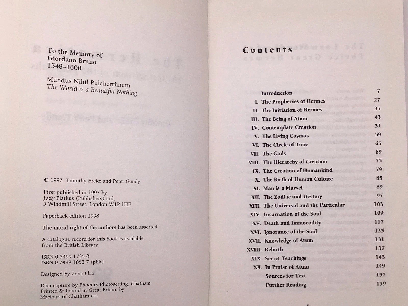 The Hermetica The Lost Wisdom Of The Pharoahs First Published 1997 Piatkus Pub