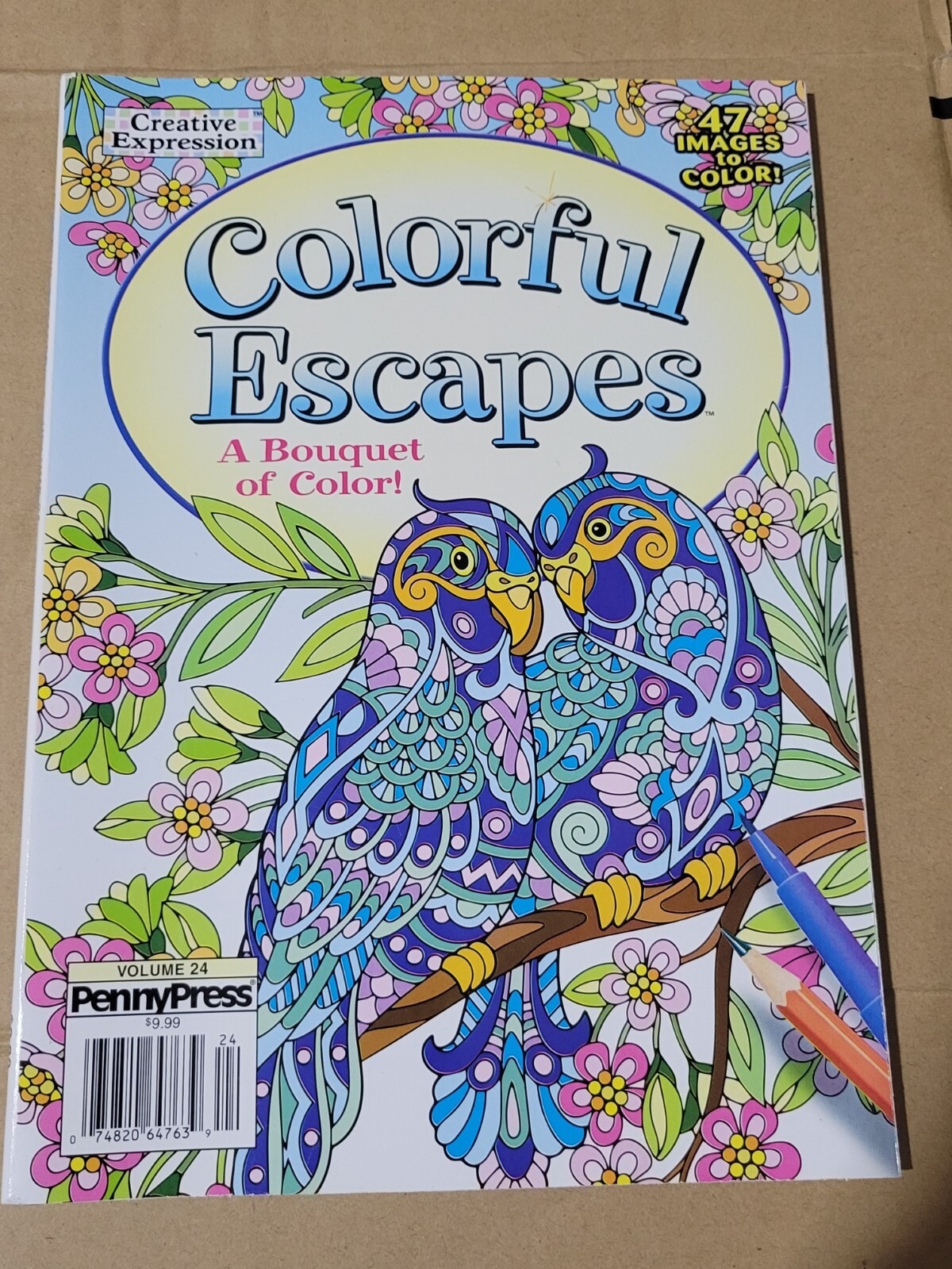 COLORFUL ESCAPES -A Bouquet of Color! Vol. 24 – Adult Coloring Book- 47 Pages