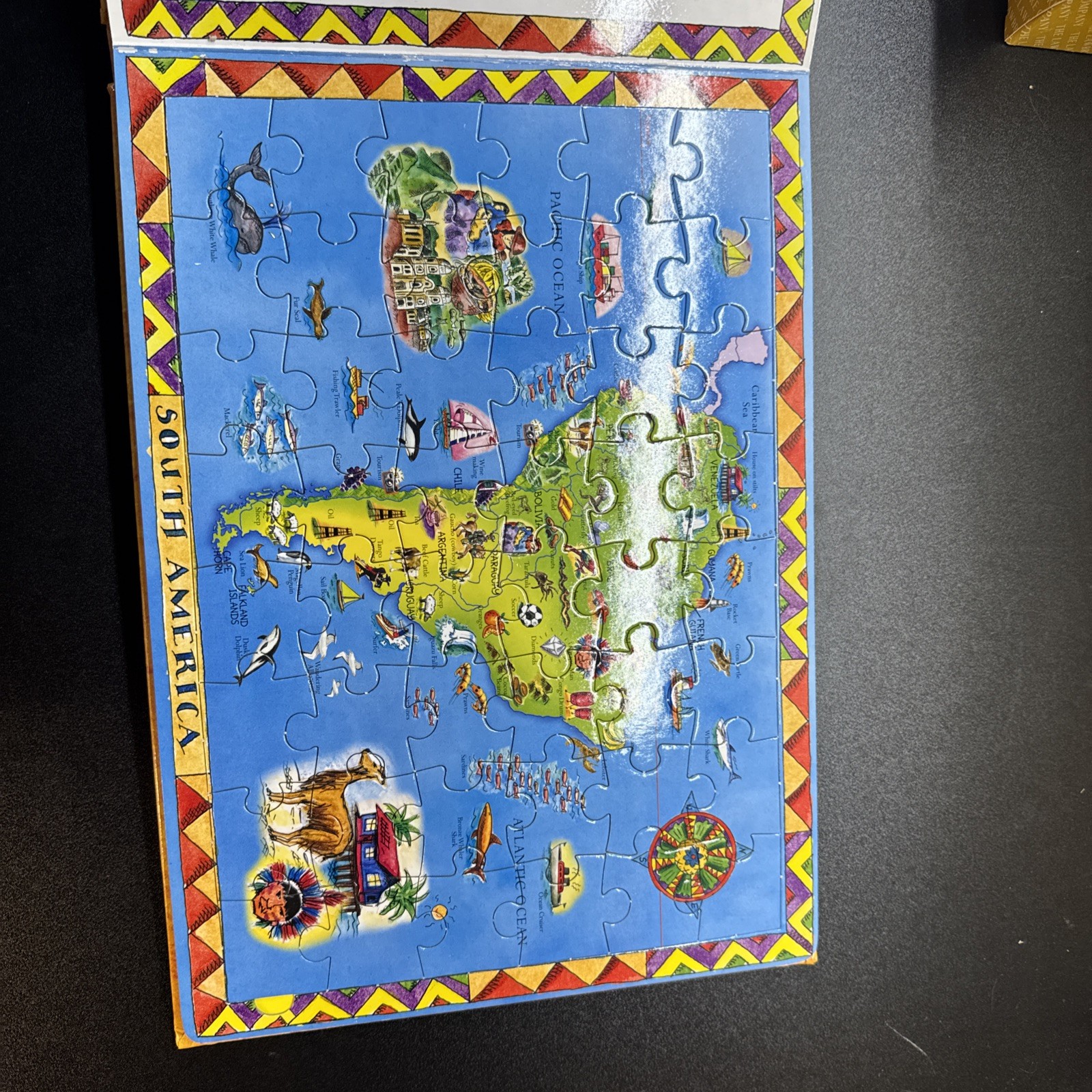 The Seven Continents World Jigsaw Book 7×48 Piece Puzzles Map Kids