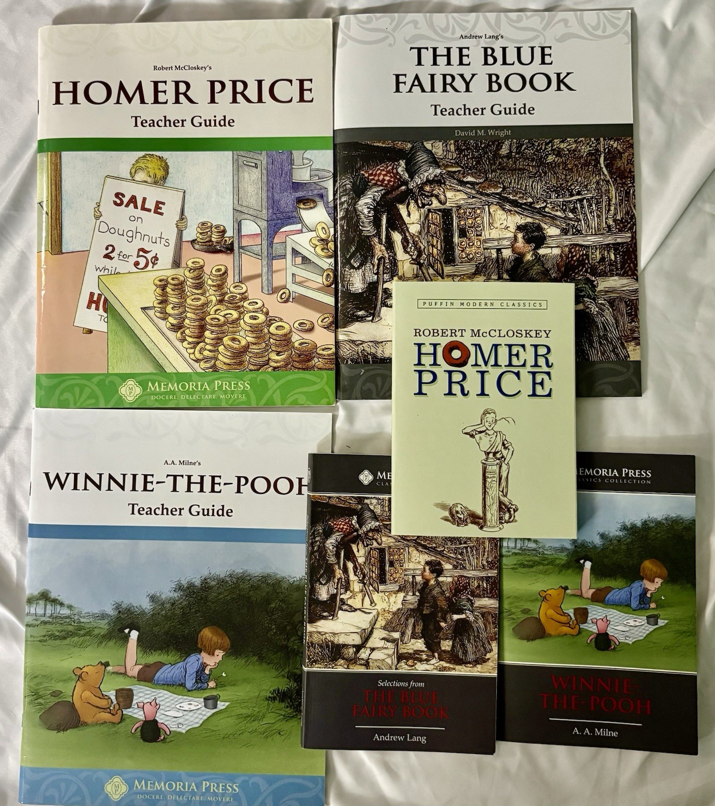 Memoria Press 4th Grade Lit Set: Homer Price/Blue Fairy Book/Winnie-The-Pooh