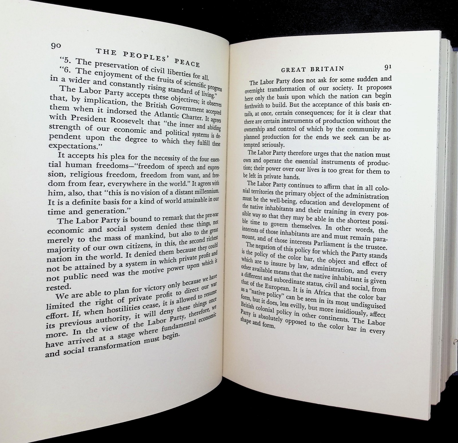 The Peoples’ Peace 1943 United Nations Hardcover Book Vintage Political History