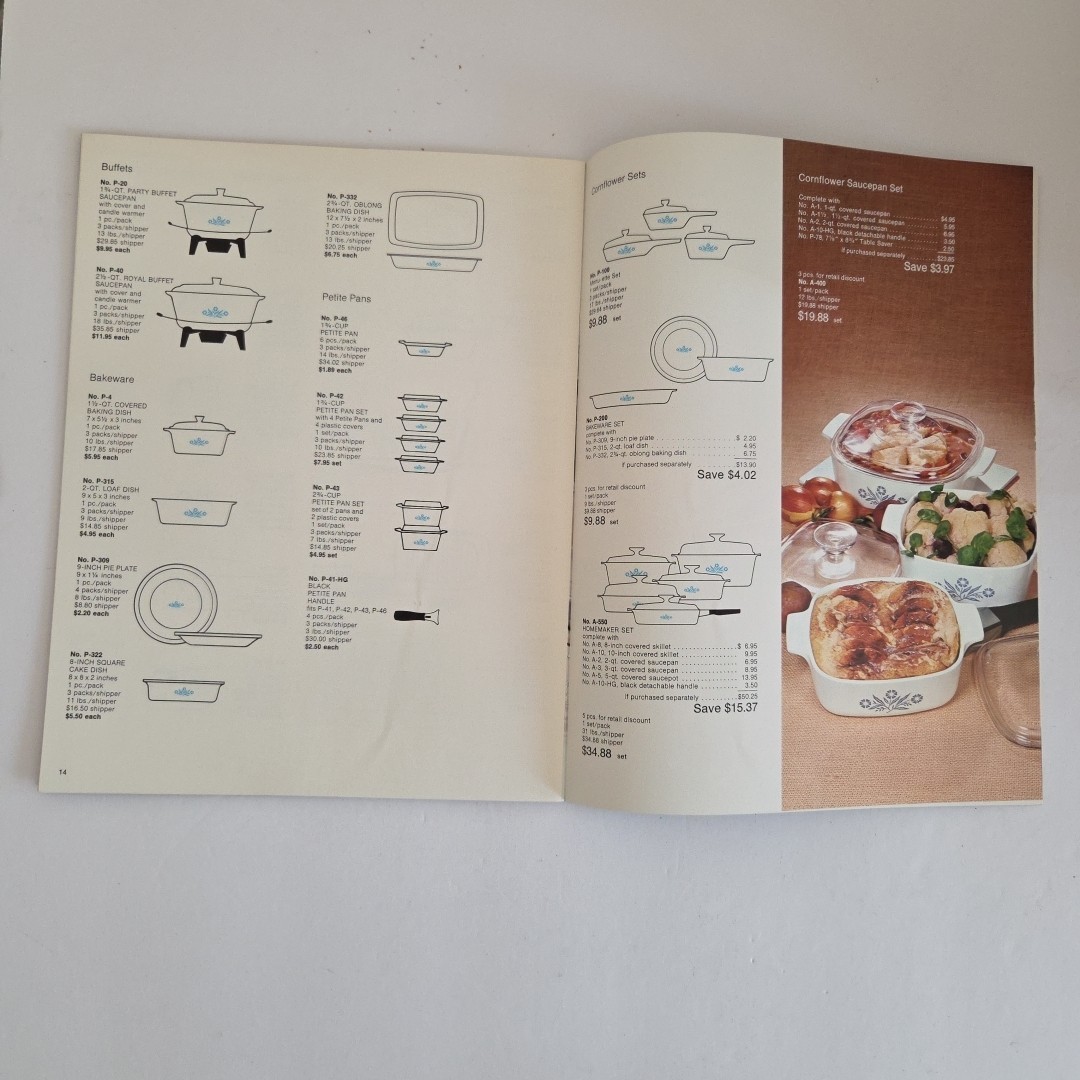 Corning Ware 1973 Sales Catalog Electromatics Lot Spice O’life Cornflower