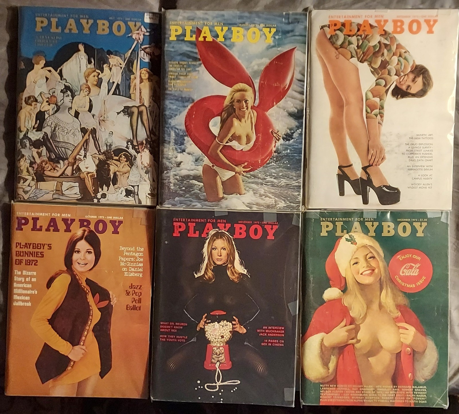 PLAYBOY Magazine–1972–12 Issues in Plastic (Complete Year)–FREE SHIPPING