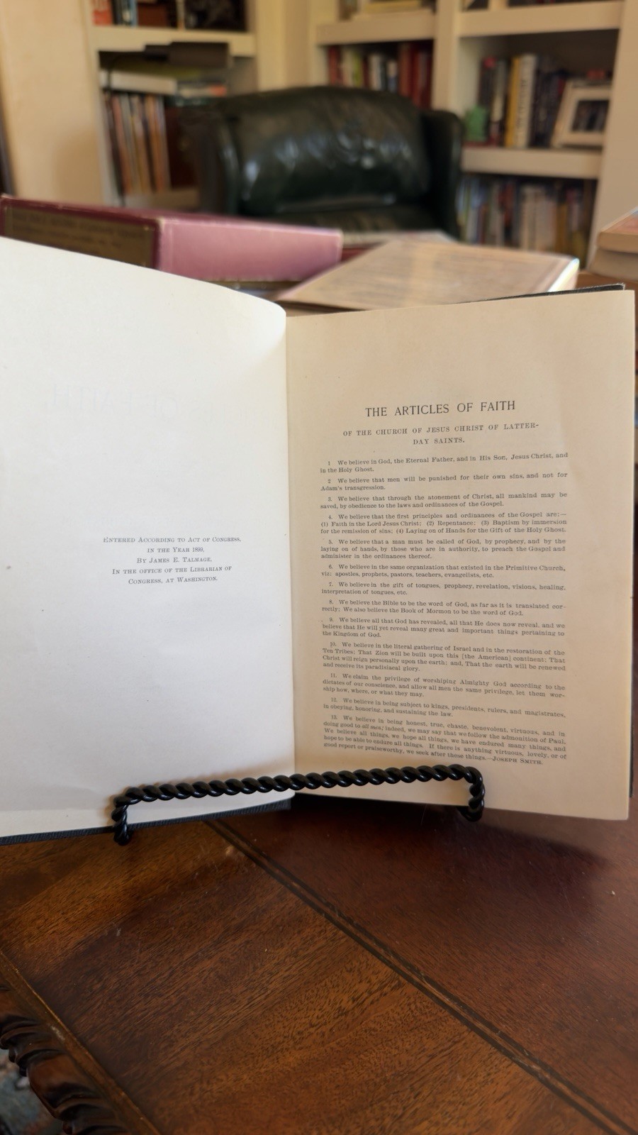The Articles of Faith James E. Talmage 1899 First Edition LDS Mormon Deseret
