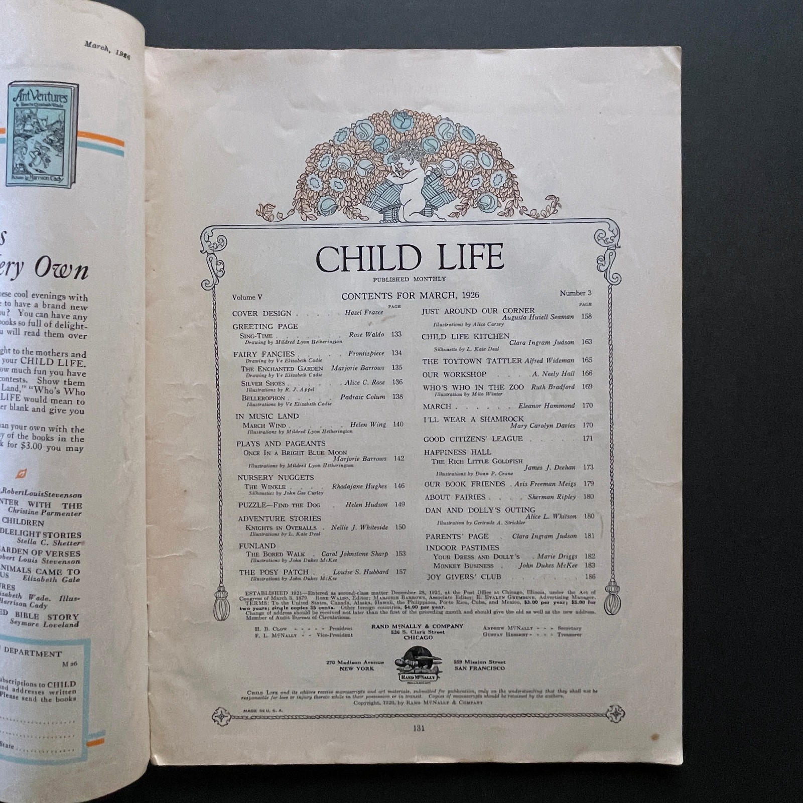 1926 Child Life Magazine • Cover by Hazel Frazee • Stories & Activities For Kids