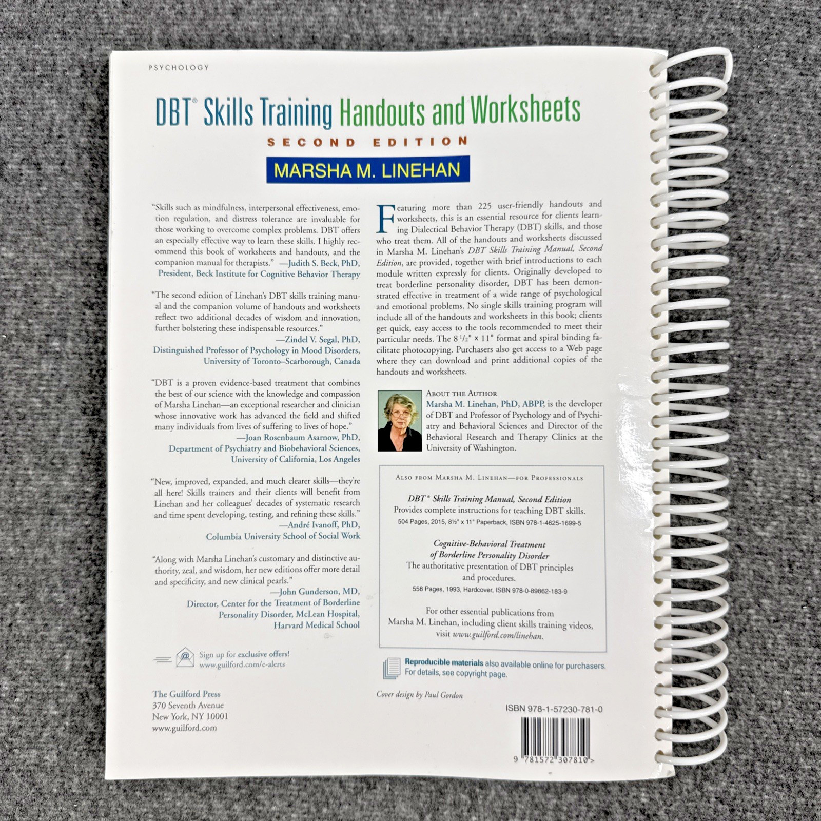 DBT Skills Training Handouts and Worksheets by Marsha M. Linehan, Like New