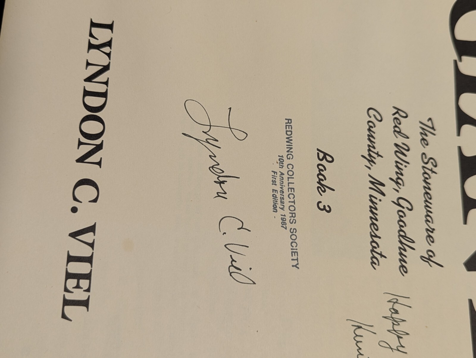 SIGNED Clay Giants Book 3 by Lyndon Veil. Red Wing Stoneware 1987 (Cm)