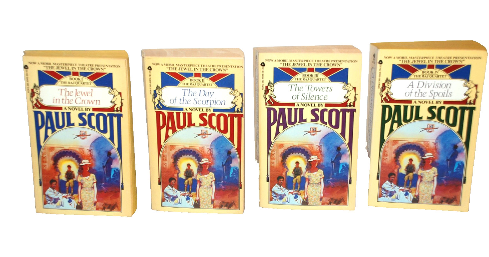 PAUL SCOTT The Raj Quartet AVON Books First Printing 1979 Paperback Set of 4
