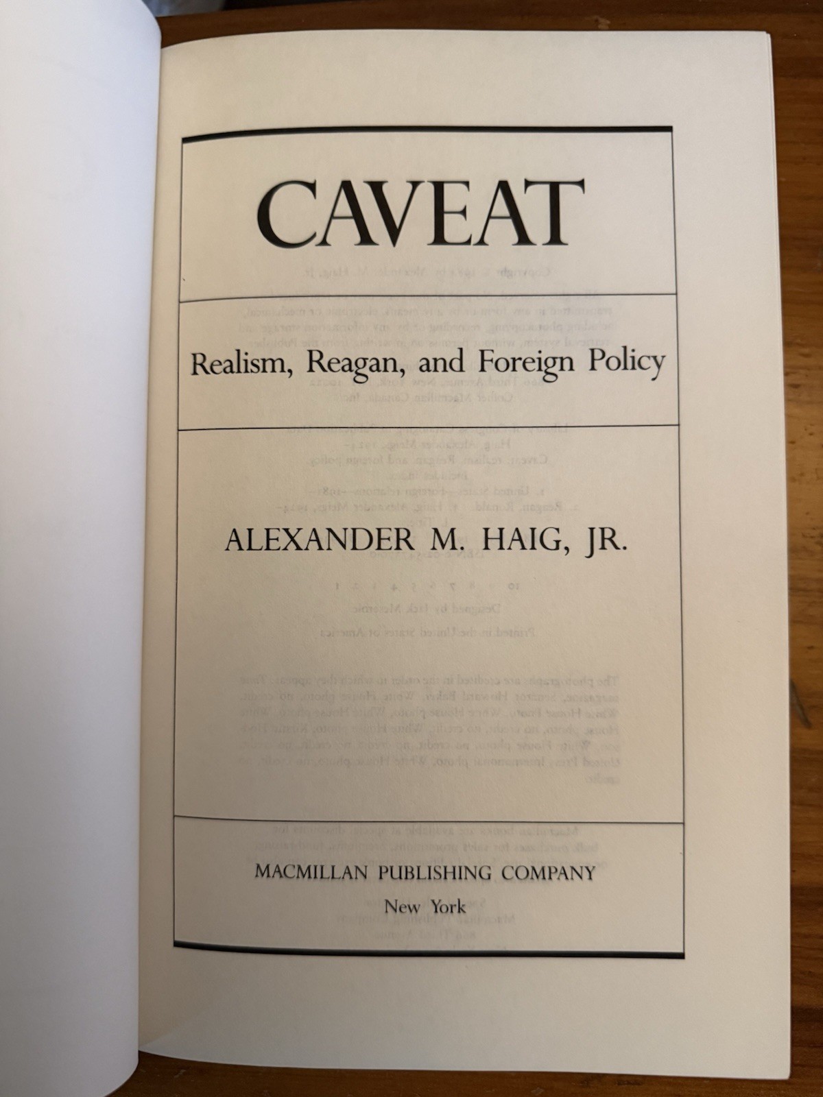 Caveat by Alexander Haig 1984 LIMITED SIGNED NUMBERED 820/1000 HC w/ Slipcase