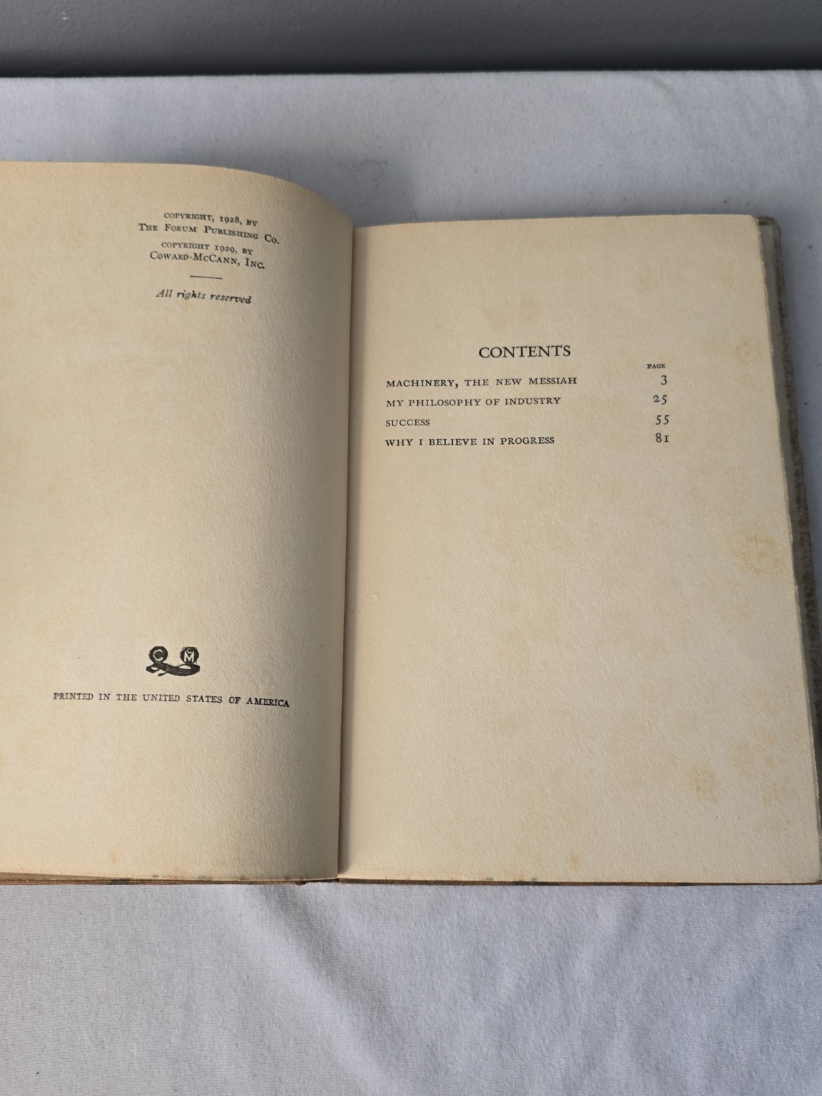 Henry Ford / My Philosophy of Industry An Authorized Interview by Fay Leone 1st
