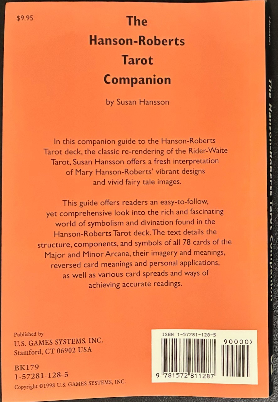 The Hanson-Roberts Tarot Companion By Susan Hansson 1998 Paperback Like N E W