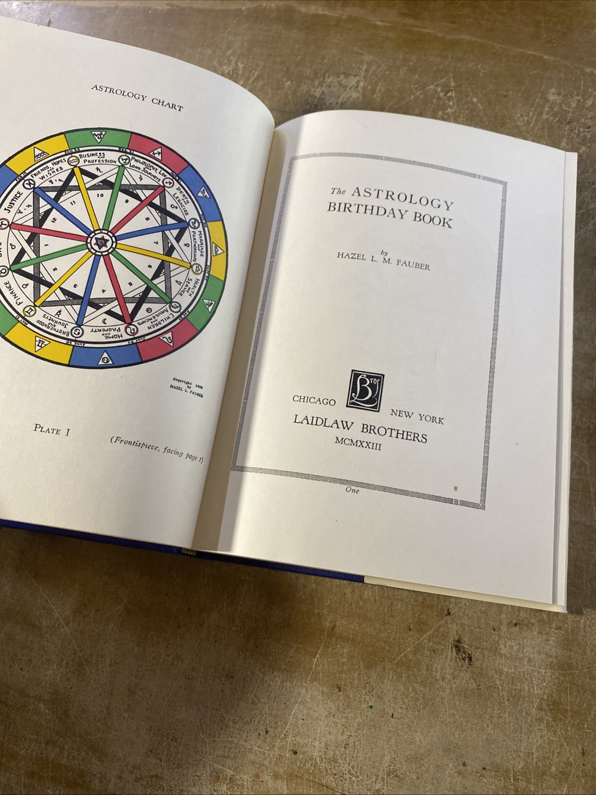 The Astrology Birthday Book Hazel Fauber SIGNED 1929 HC DJ w/ Box