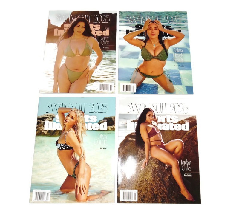 Sports Illustrated Swimsuit 2025 Magazine Set 4 Covers Salma Hayek Olivia Dunne