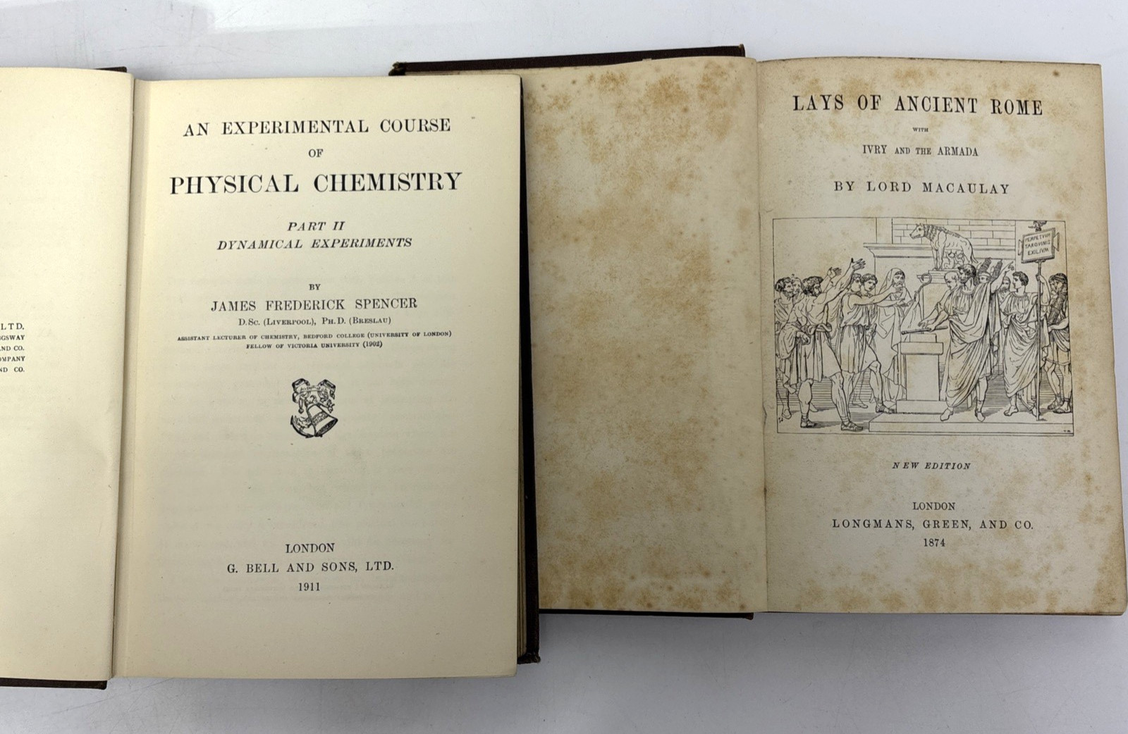 Distressed Old Books for Decoration. 18.5cm shelf space