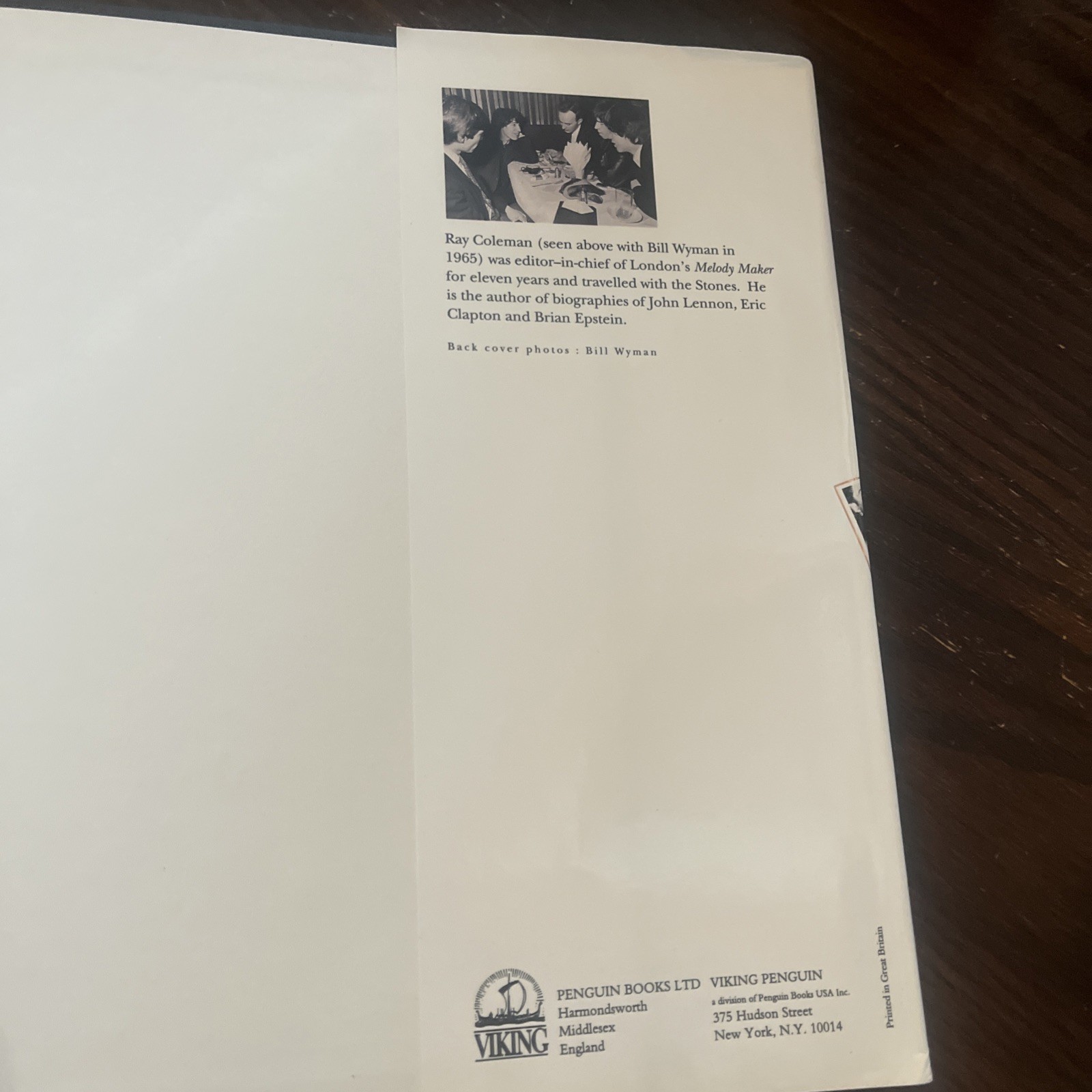 BILL WYMAN AUTOGRAPHED “STONE ALONE” 1990 ROLLING STONES ROCK n ROLL BAND MEMOIR