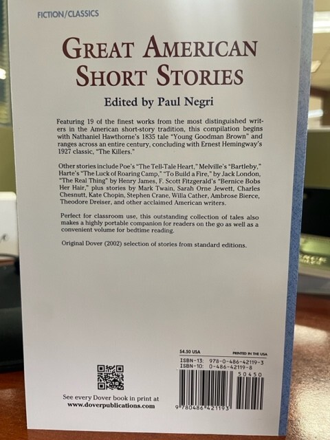 Dover Thrift Editions: Great American Short Stories by Paul Negri