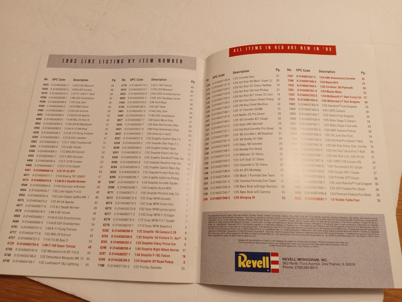 Revell 1993 Model Kits Catalog SPORTS CARS, AIRCRAFT, TRUCKS, NASA SPACE PROGRAM