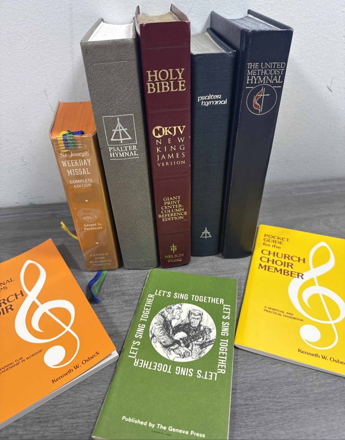Church Hymnals & Bible Mixed Lot Worship Psalter Books NKJV etc Booklets Antique
