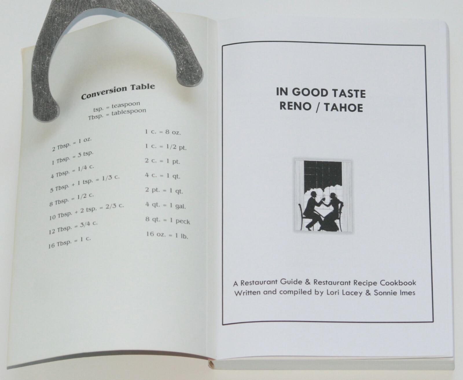 In Good Taste Reno Tahoe Recipe Cookbook & Guide 371 pages 1st Printing 2000