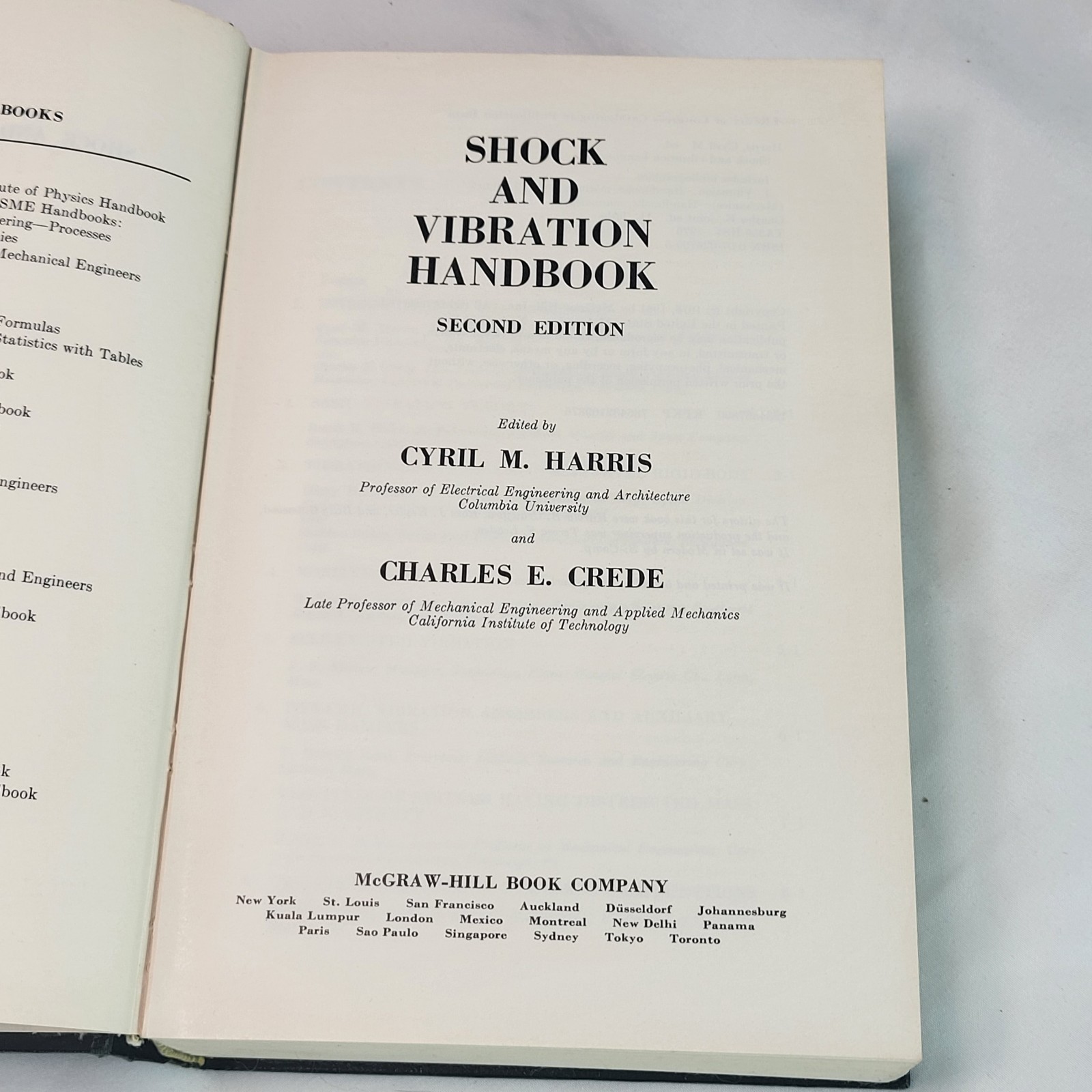 Shock and Vibration Handbook Harris & Crede 2nd Edition 1976 Engineering HC