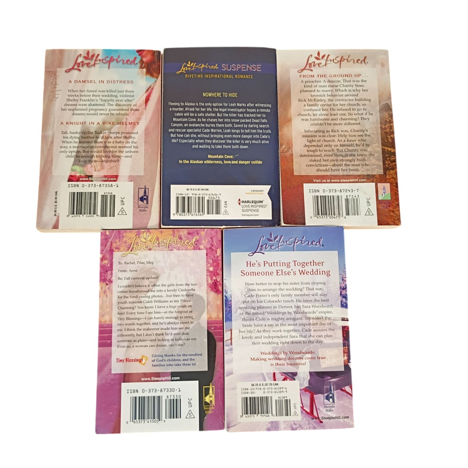 Lot of 5 Love Inspired Suspense Paperback Romance Books Inspirational Romance