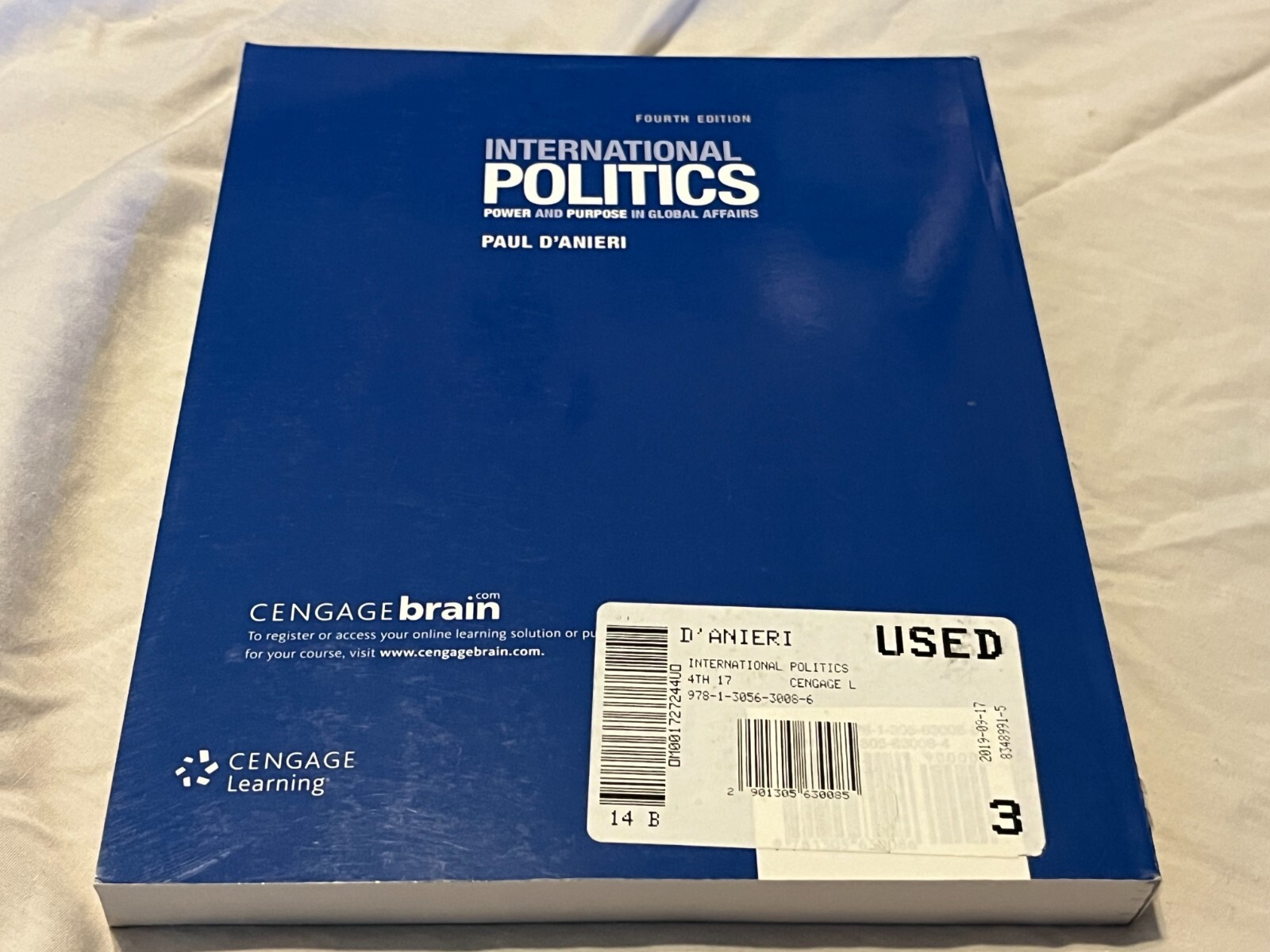 International Politics Fourth Edition Textbook Paul D’anieri College Book Used