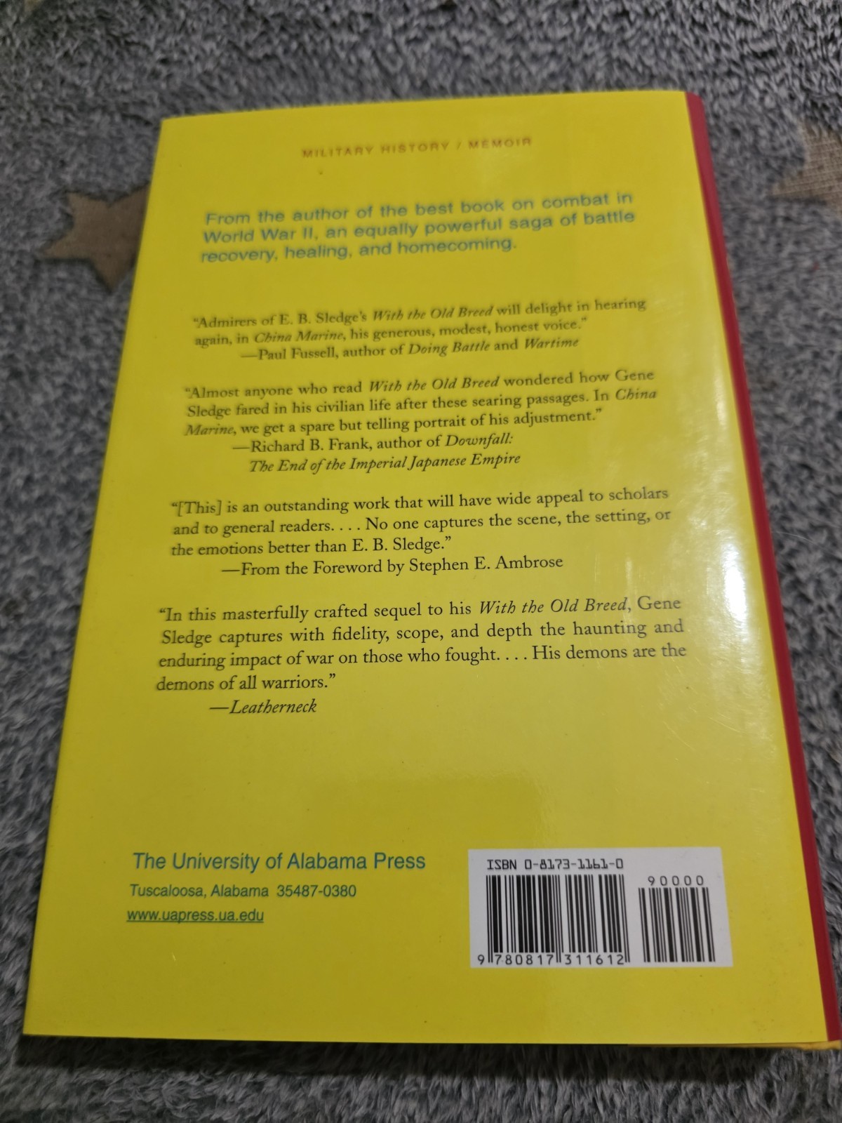 China Marine Hardcover with Dust Jacket By E.B. Sledge Book