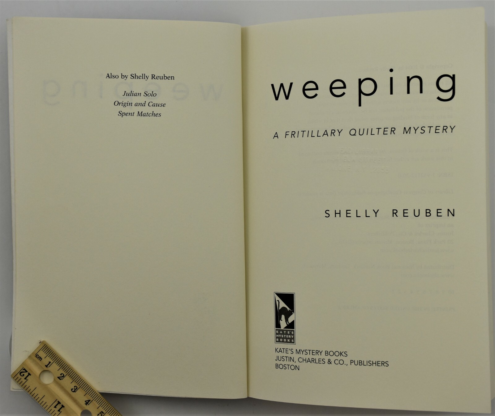 Weeping ~ A Fritillary Quilter Mystery Paperback by Shelly Reuben