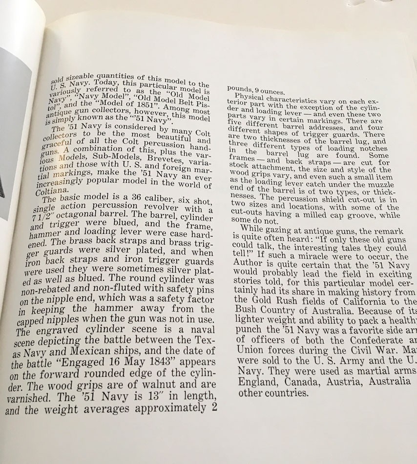’51 “1851” COLT NAVIES 1ST ED 1967 HC BOOK BY NATHAN L. SWAYZE 243 PAGES