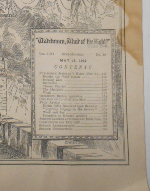 WATCHTOWER Volume LIII Number 10 Pages 145 to 160 MAY 15, 1932