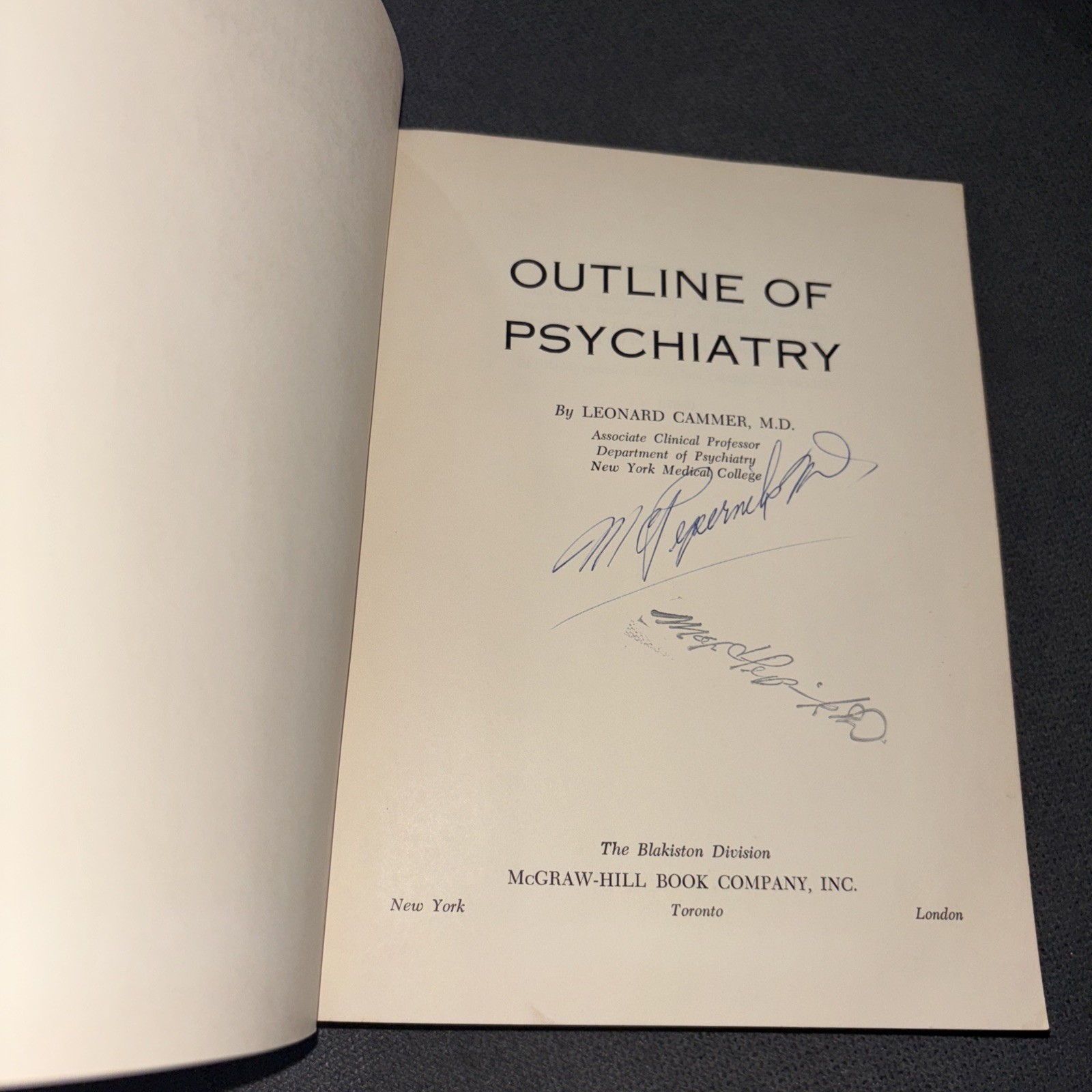 Outline Of Psychiatry Blakiston Outline Series Cammer 1962 398pages