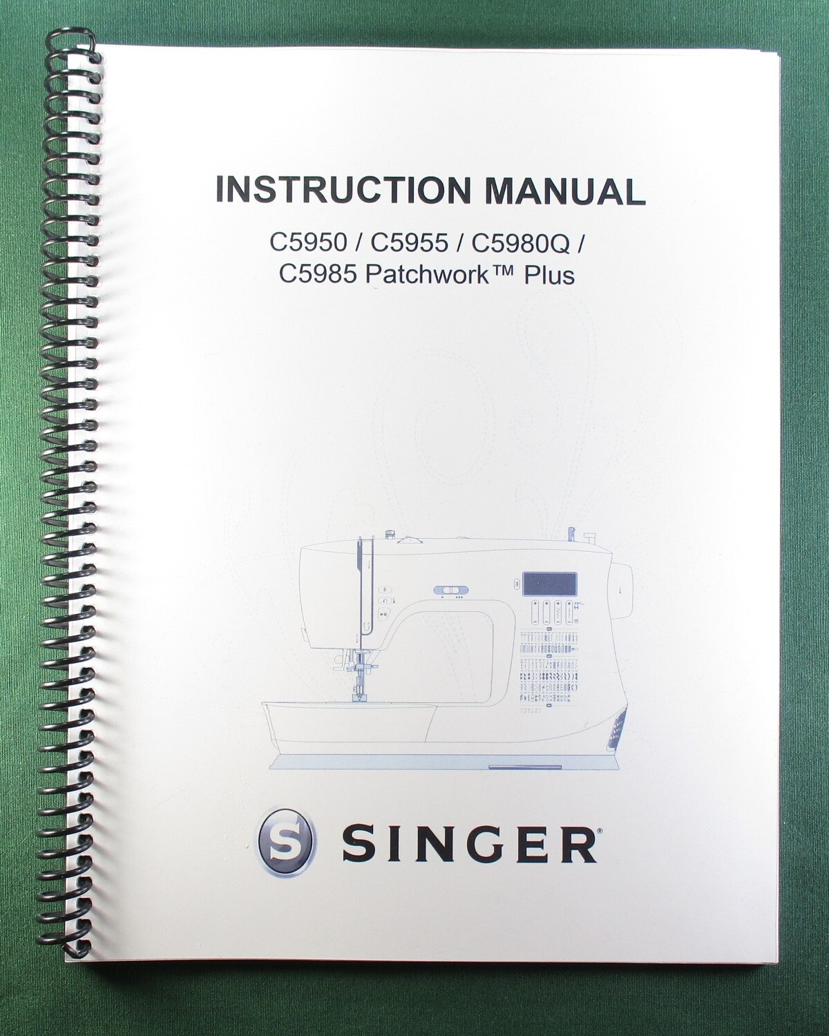 Singer C5950 / C5955 / C5980Q Instruction Manual: 44 Pages & Protective Covers!