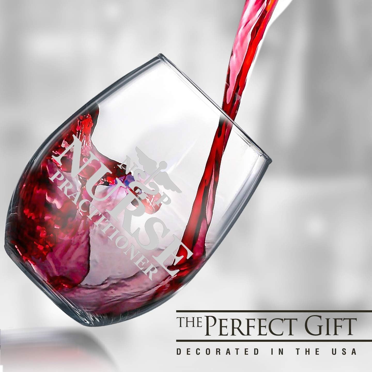 21 oz Stemless Wine Glass with Metallic Print – Perfect for Celebratory Sips