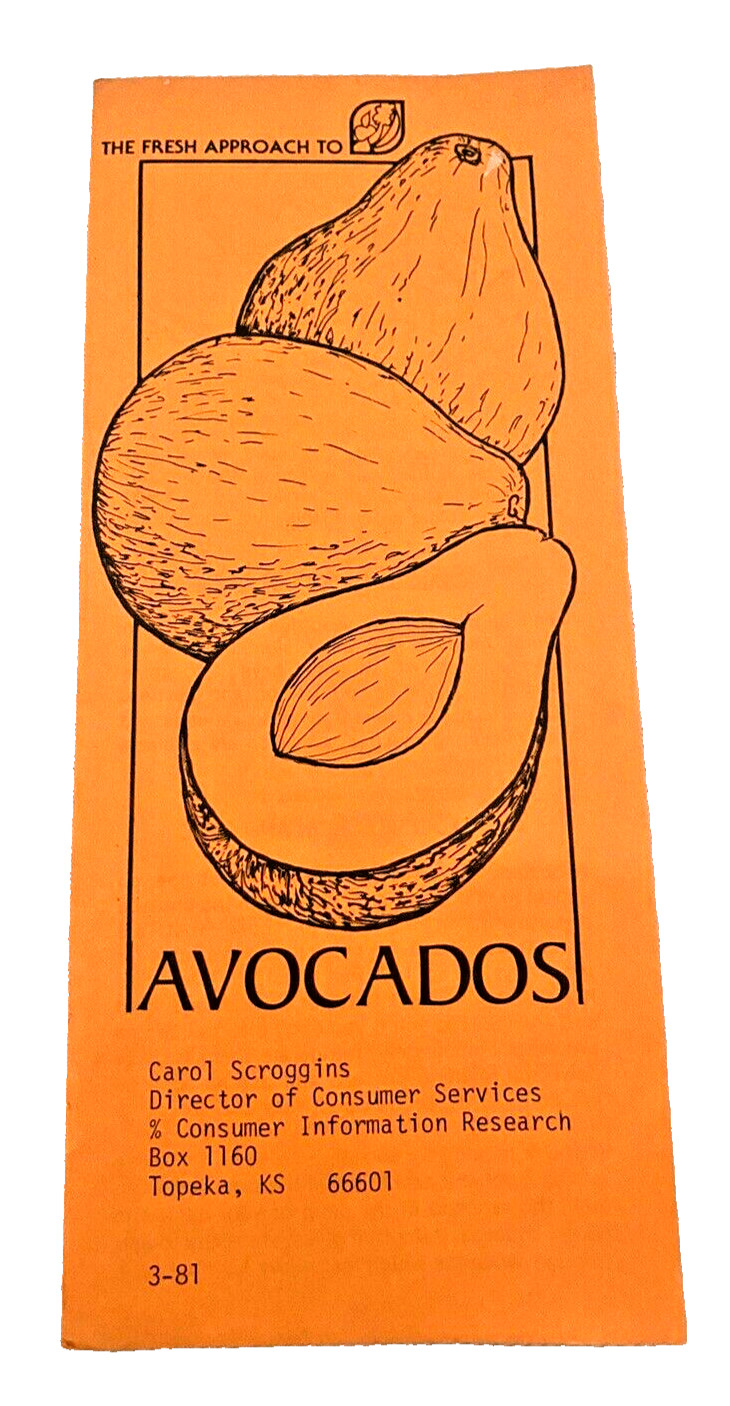 Avocados Recipe Booklet Brochure Pamphlet Vintage United Fresh Fruit & Vegetable