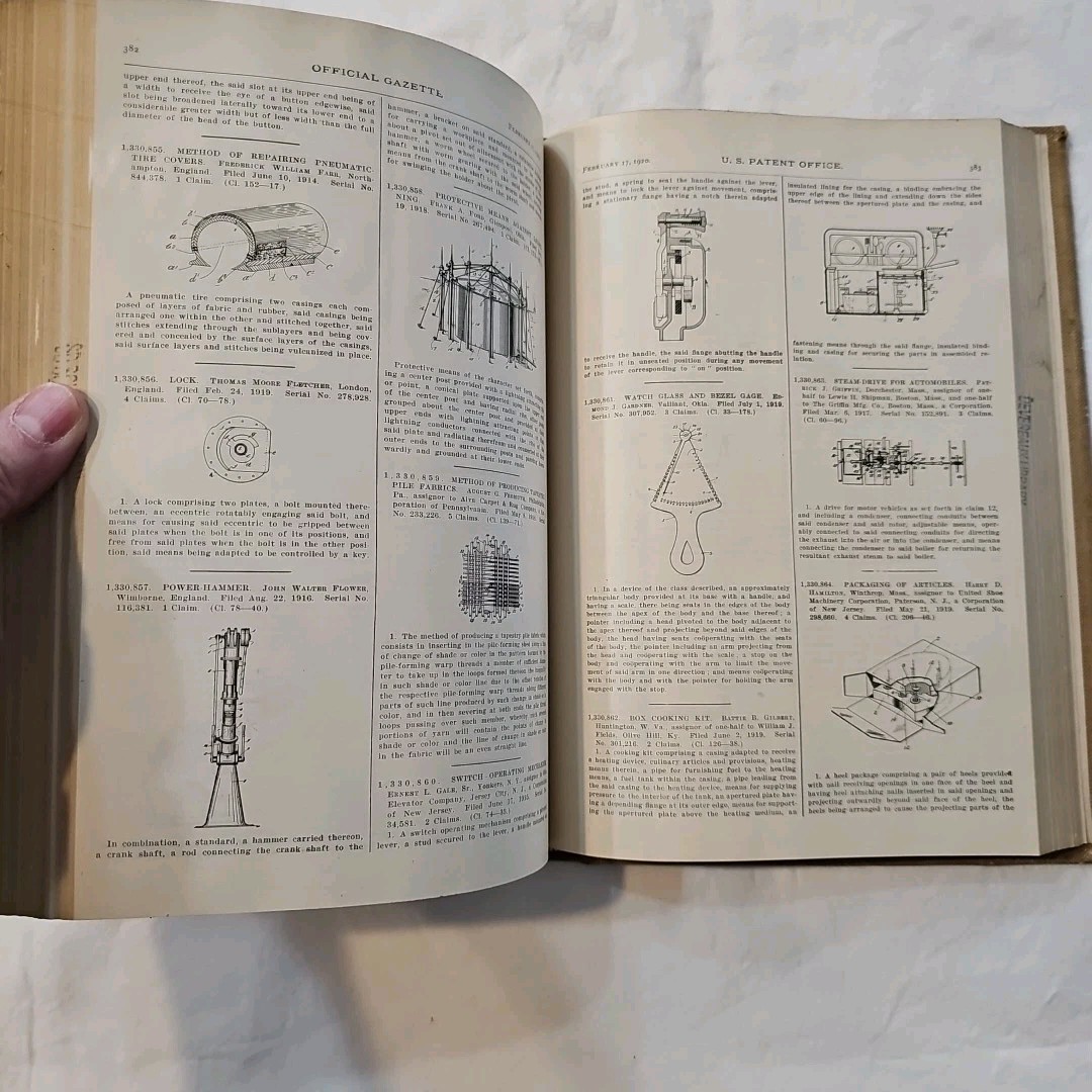Antique Official Gazette of the United States Patent Office February 1920 Vo 271
