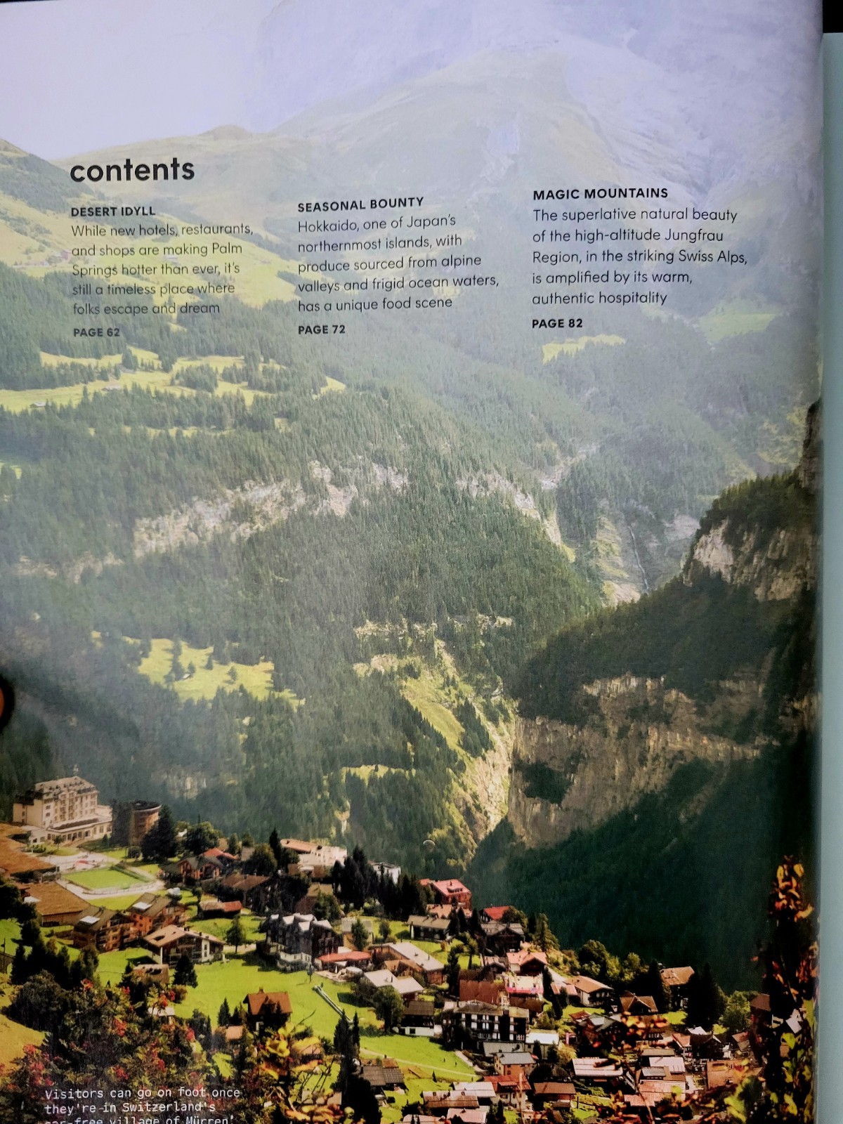 Conde Nast Traveler Magazine- Warm Welcomes in Palm Springs, Hokkaido & Swiss