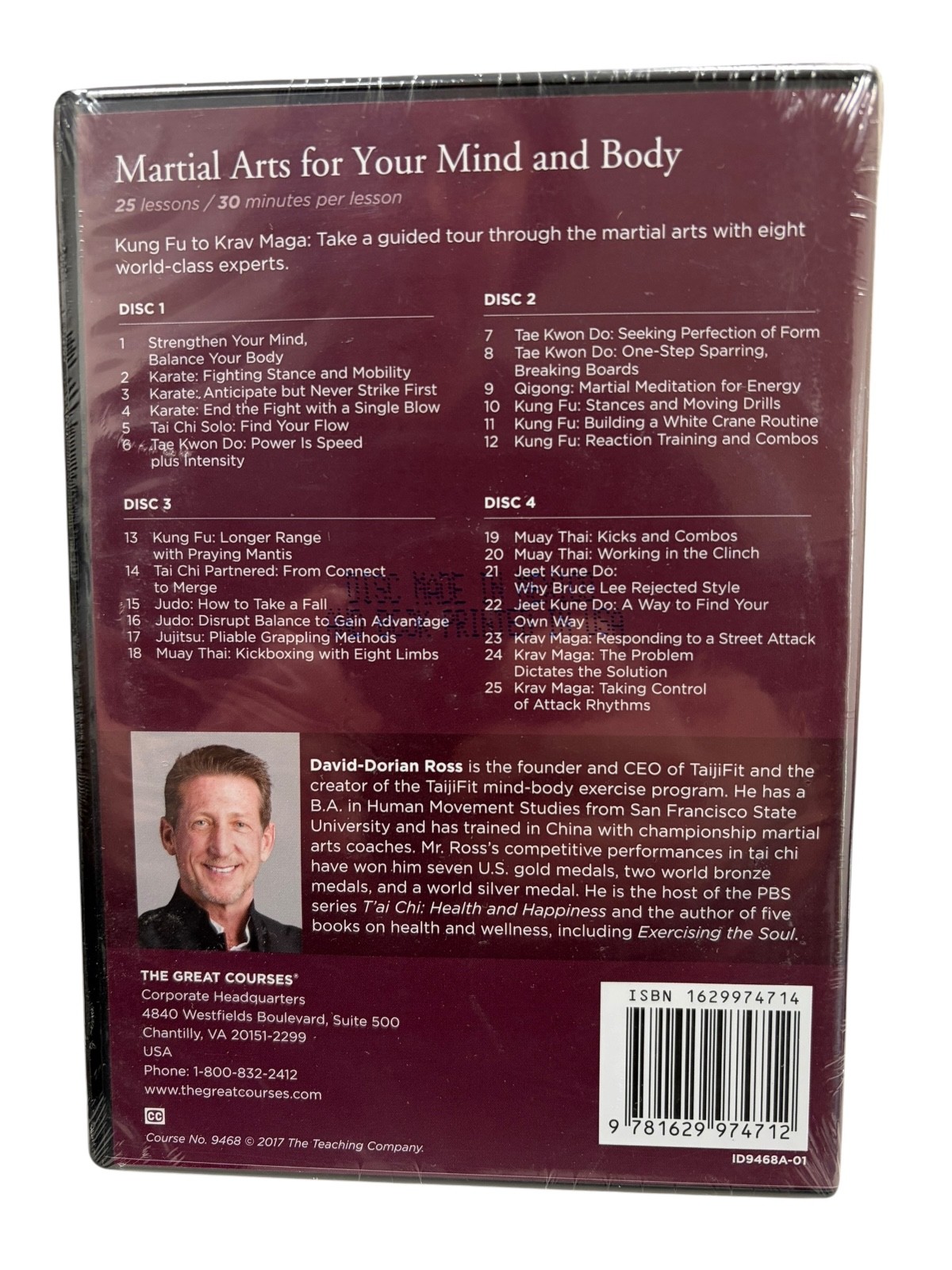sealed Martial Arts for Your Mind and Body Great Courses DVD and Guidebook