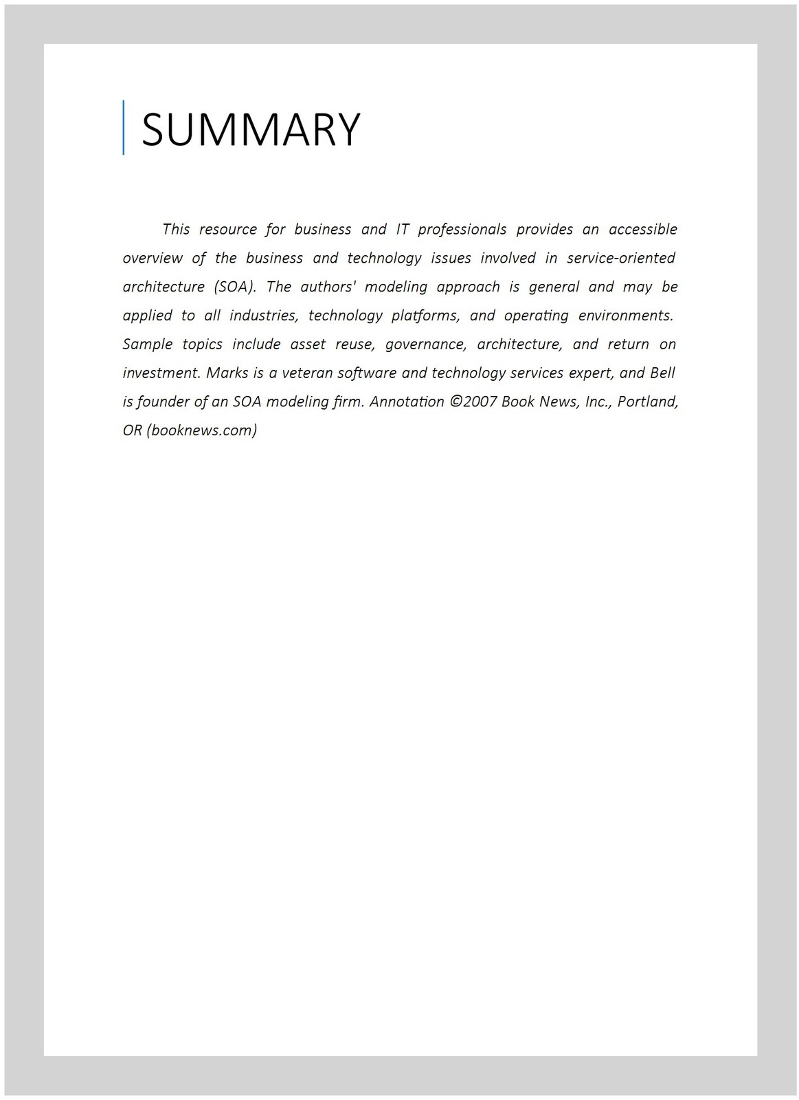 Service-Oriented Architecture SOA : A Planning and Implementation Guide for B…