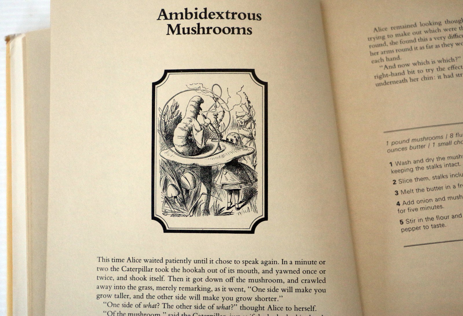 Vintage Alice’s Cookbook a Culinary Diversion, John Tenniel Illustrations, 1975