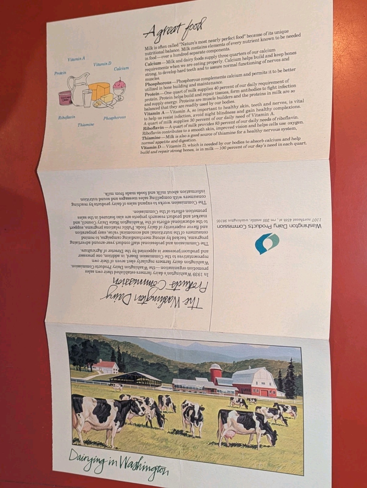 Dairying in Washington State Farming Cows Brochure Pamphlet VTG Ad