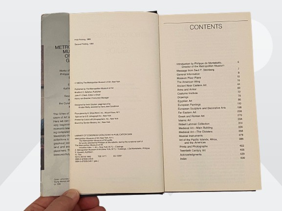 The Metropolitan Museum of Art Guide Book 2nd Printing 1984 Hardcover 432 Pages