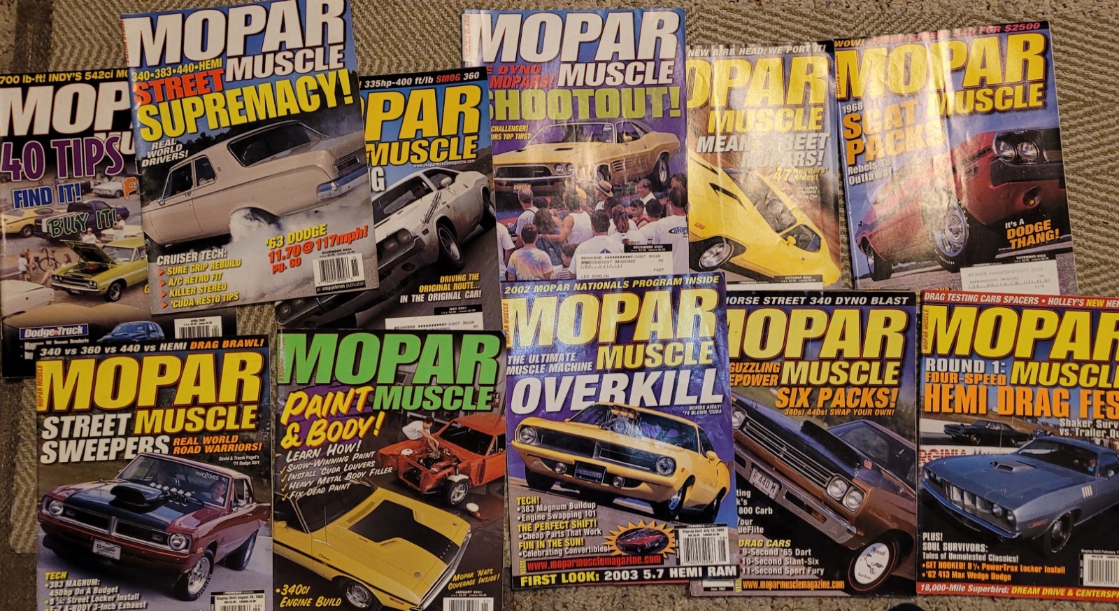 Mixed Lot of 55 Mopar Muscle Magazines Years 2000-2012 See Pics & Description