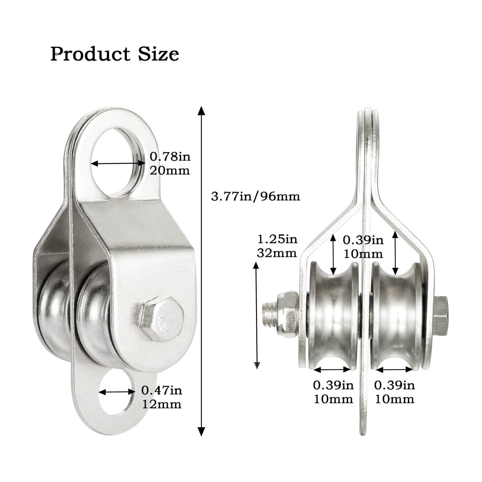 SHINICO Double Pulley Block Small Snatch Cable for 0.23Inch/6mm Wire Rope,…