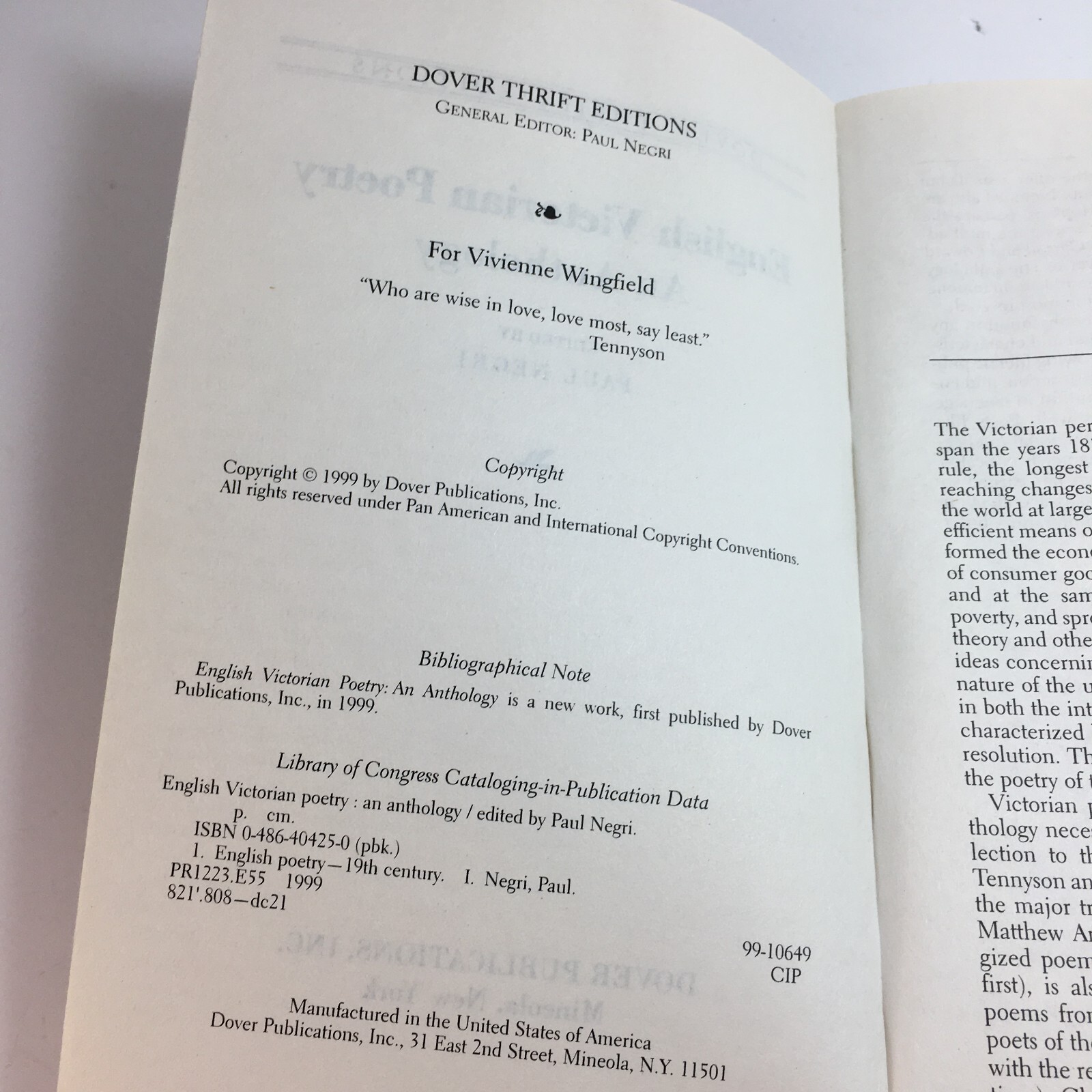 English Victorian Poetry by Paul Negri