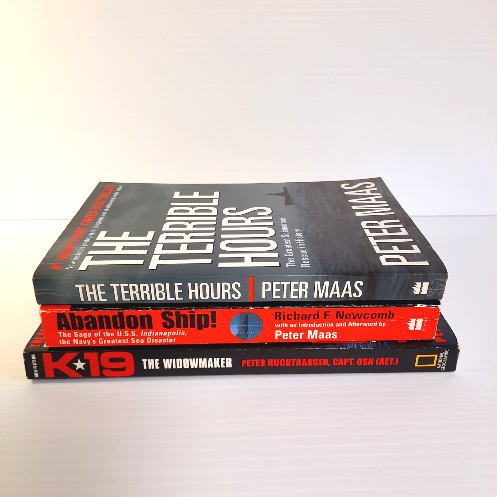 Maritime Naval Disaster Lot of 3 Books Squalus Indianapolis K-19 Submarine WWII