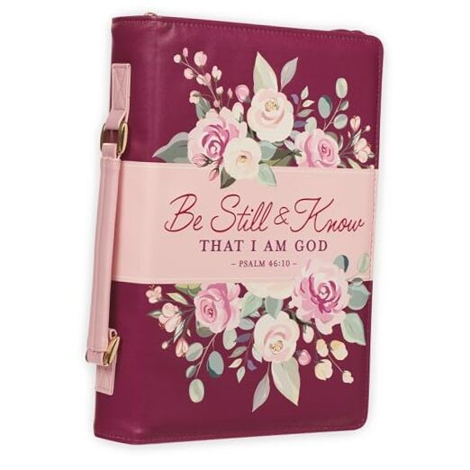 Fashion Vegan Leather Bible Cover for Women: Be Still & Know Large