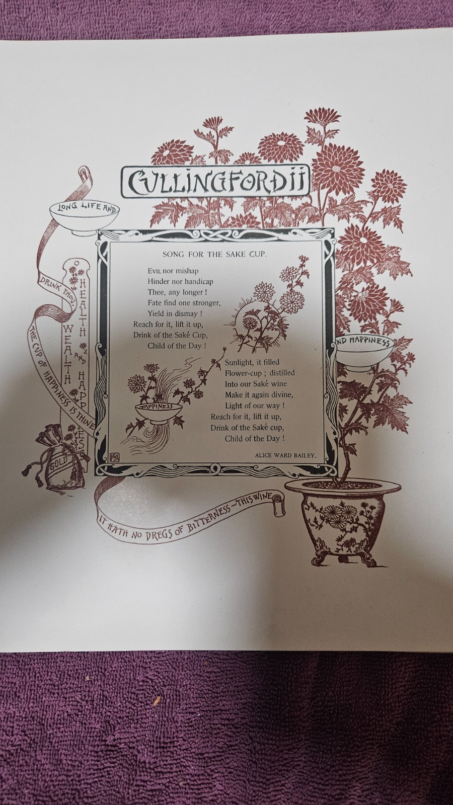 ‡ 🌷 Golden Flower Chrysanthemum • 1890 Rare Lithographs and Verses by Matthews